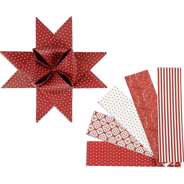 Sterstroken - rood - wit - 18 cm - 40 stroken