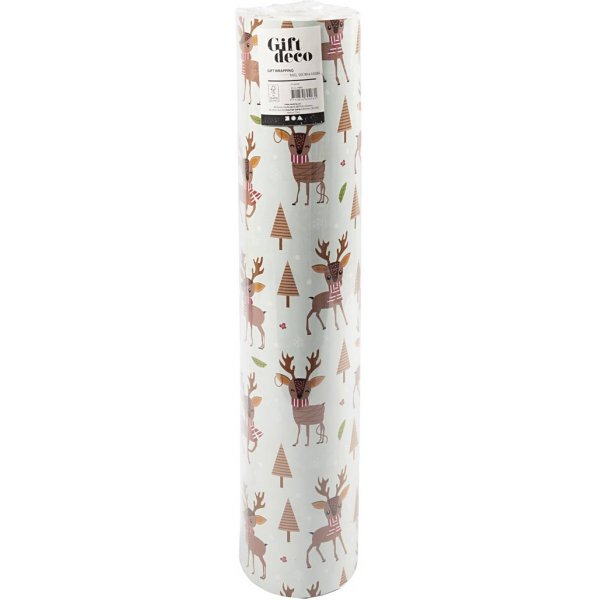 Cadeaupapier - ijsblauw - Bambi - 100 m Cadeaupapier - ijsblauw - Bambi - 100 m