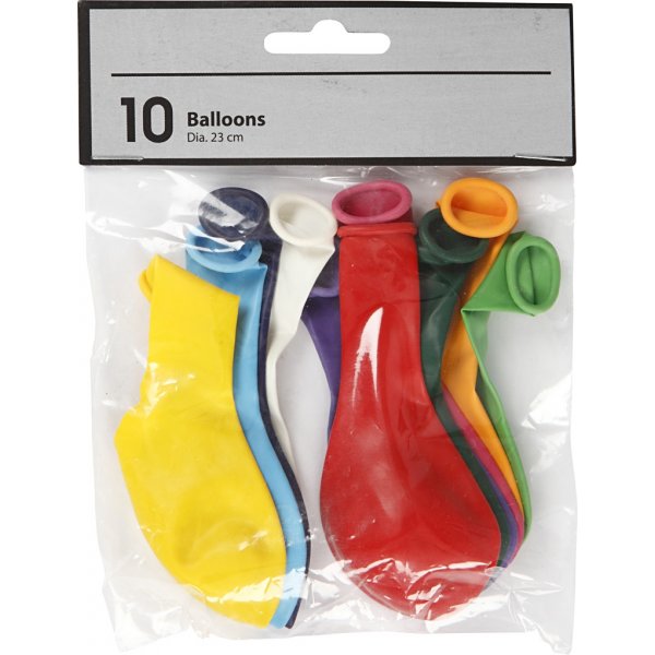 Ballonnen - gemengde kleuren - 23 cm - 10 st