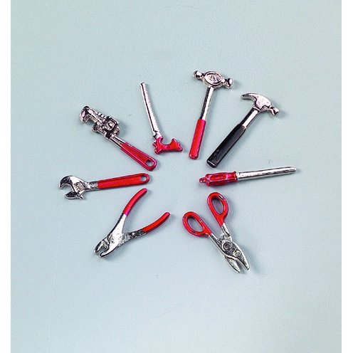 Miniatuur 4 cm - 8-delig Gereedschapsset