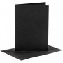 Kaarten en enveloppen - zwart - 11,5 x 16,5 cm - 4 sets