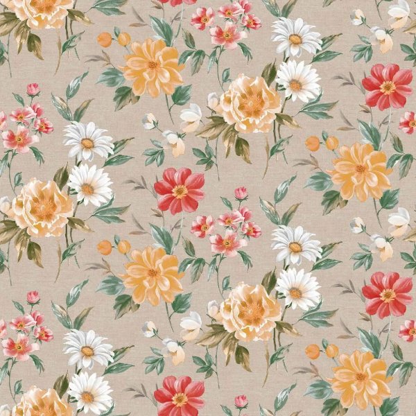 Wasdoek PVC Bloem - Rood