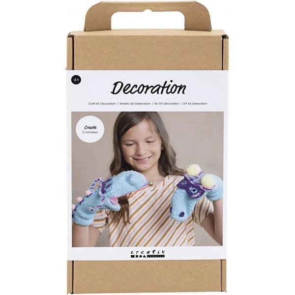 DIY Kit Decoratie, gemengde kleuren, Sokkenmonster