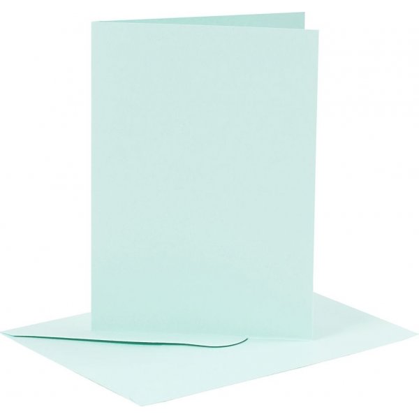 Kaarten en enveloppen - lichtblauw 11,5 x 16,5 cm - 6 sets