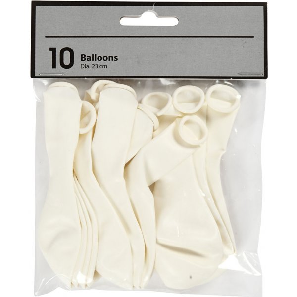 Ballonnen - wit - 23 cm - 10 st