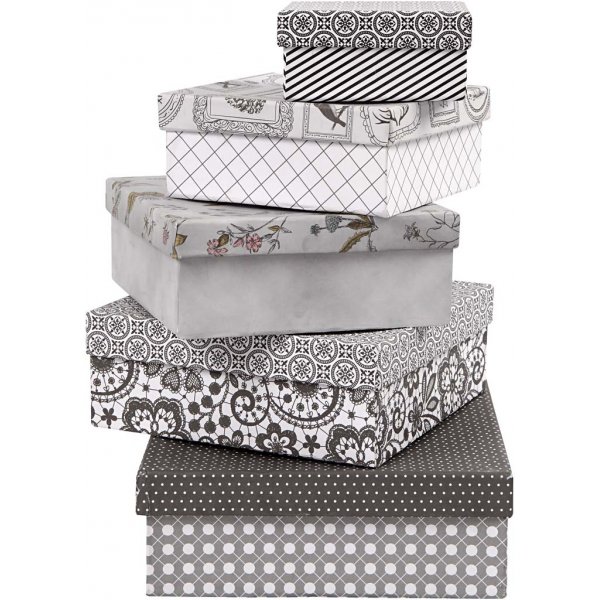 Vierkante dozen - wit - 7 st