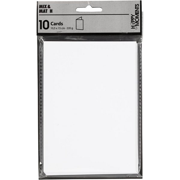 Kaart - wit - 10,5 x 15 cm - 10 st Kaart - wit - 10,5 x 15 cm - 10 st