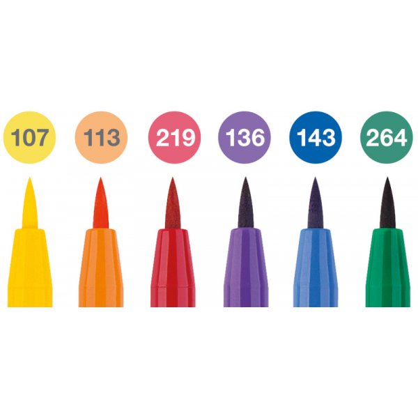 Tekenpennenset - Faber-Castell - Pitt Artist - 6 pennen (5F)