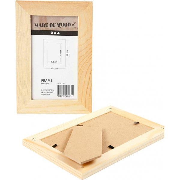 Houten lijst met glas - 10,5x15,6 cm Houten lijst met glas - 10,5x15,6 cm