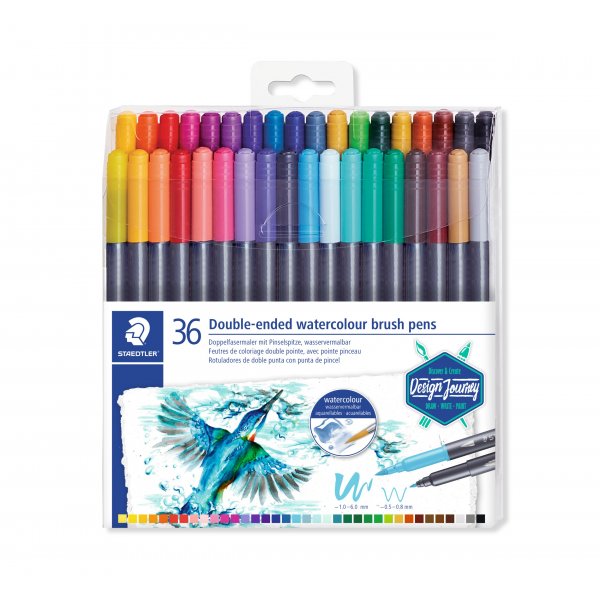 Dubbelzijdige aquarelpennen Design Journey - 36 pennen