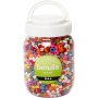 Houten kralen - gemengde kleuren en maten - 400 ml