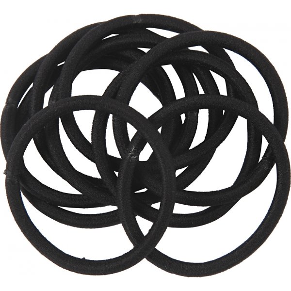 Haarelastiekjes - zwart - 10 st Haarelastiekjes - zwart - 10 st