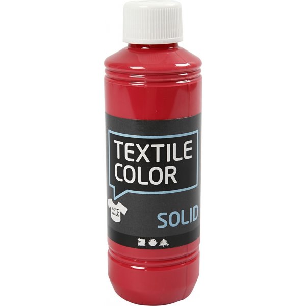 Textiel Solide textielverf - rood - dekkend - 250 ml Textiel Solide textielverf - rood - dekkend - 250 ml