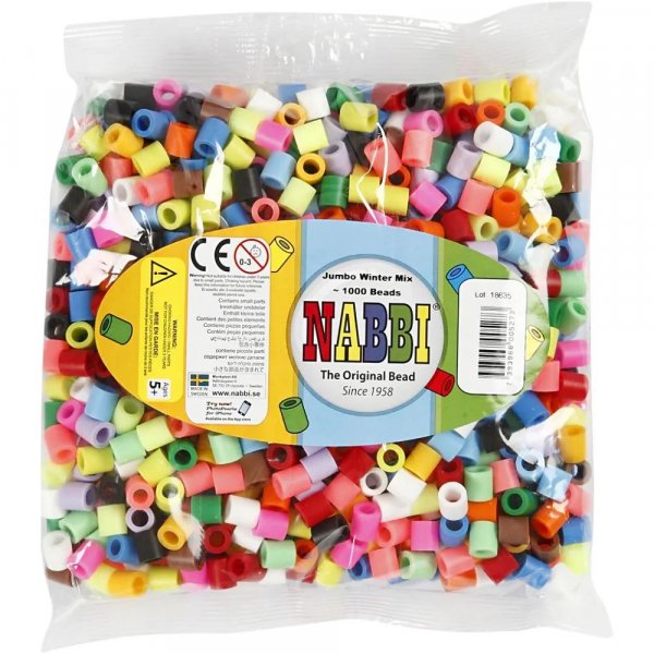 NABBI Tube kralen Jumbo 1000 stuks - Complementaire kleuren