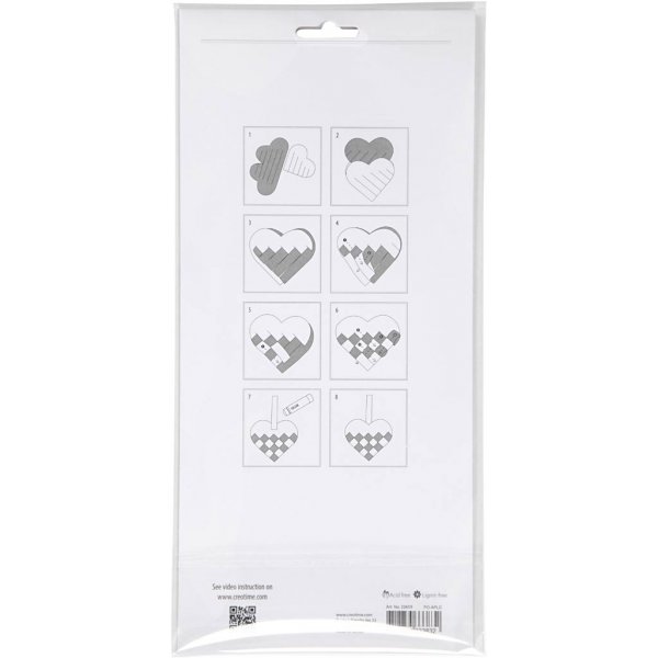 Knutselset - Gevlochten harten - rood/wit - 8 st