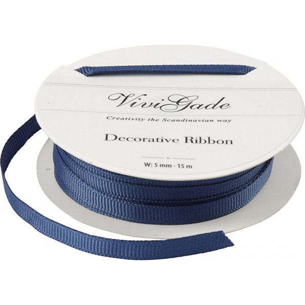 Grosgrain lint - blauw - 15 meter