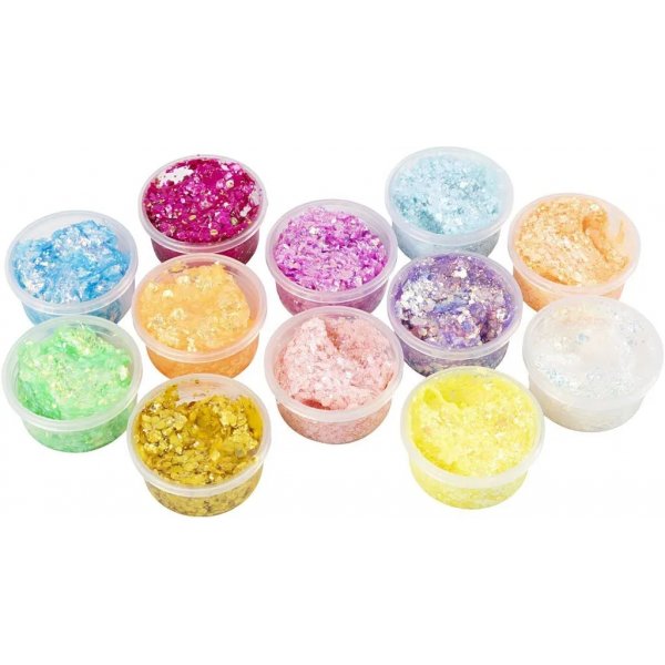 Glitterklei, gemengde kleuren, 72x20 ml Glitterklei, gemengde kleuren, 72x20 ml
