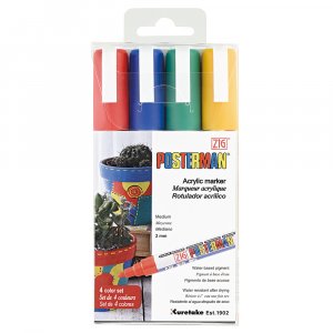 ZIG Posterman PMA-30 markerpen, 2 mm, 4 kleuren. ZIG Posterman PMA-30 markerpen, 2 mm, 4 kleuren.