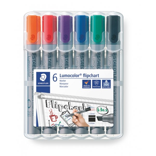 Flipchartpen 2-5 mm - 6 Pennen