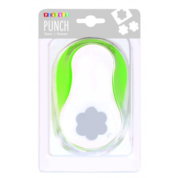 Punchbloem 5 cm - Groen/wit Punchbloem 5 cm - Groen/wit