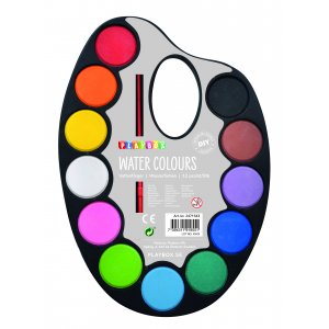 Palet met aquarellen 12 kleuren