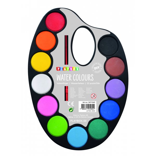 Palet met aquarellen 12 kleuren Palet met aquarellen 12 kleuren
