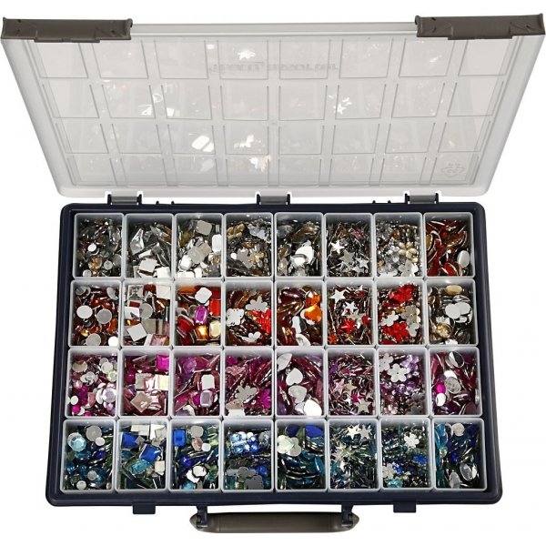 Strasstenen - gemengde kleuren - 6-16 mm - 32 x 360 st