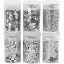 Glitter en pailletten - zilver - 6 x 5 gr