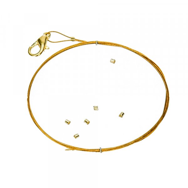 Sieradendraadketting 0,40 mm x 75 cm - gouden nylon omhulsel
