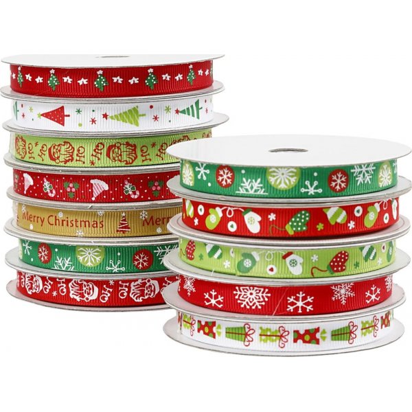 Decoratief lint met kerstmotief - 12 x 3 m
