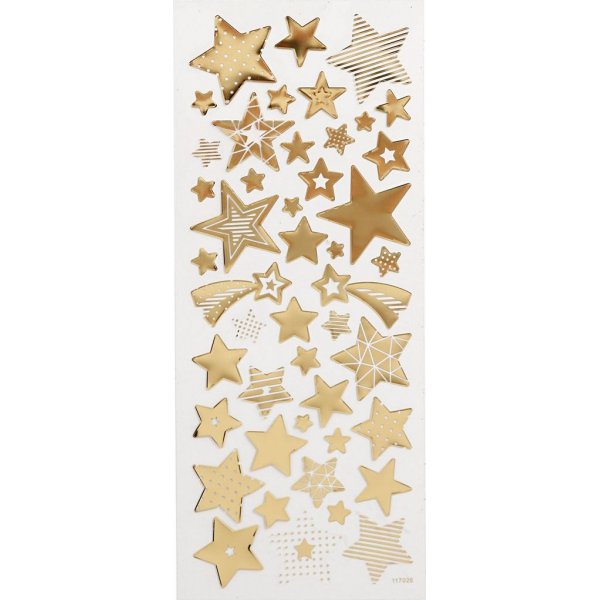 Stickers - goud - sterren - 10 x 24 cm
