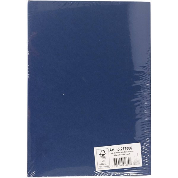 Gekleurd karton - donkerblauw - A4 - 180 gr - 100 vellen Gekleurd karton - donkerblauw - A4 - 180 gr - 100 vellen