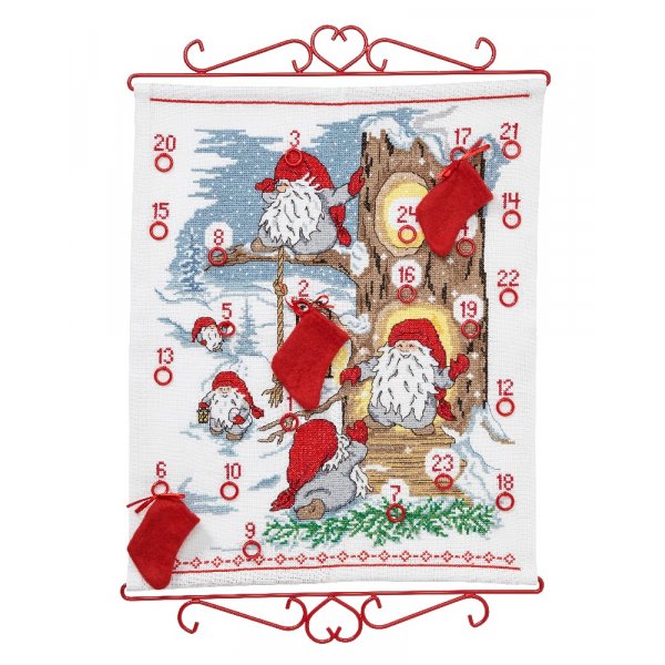 Borduurpakket Kalender - Kerstboomhuis