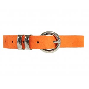 Damesriem 20 mm in geborsteld kalfsleer - Oranje - 80 cm Damesriem 20 mm in geborsteld kalfsleer - Oranje - 80 cm