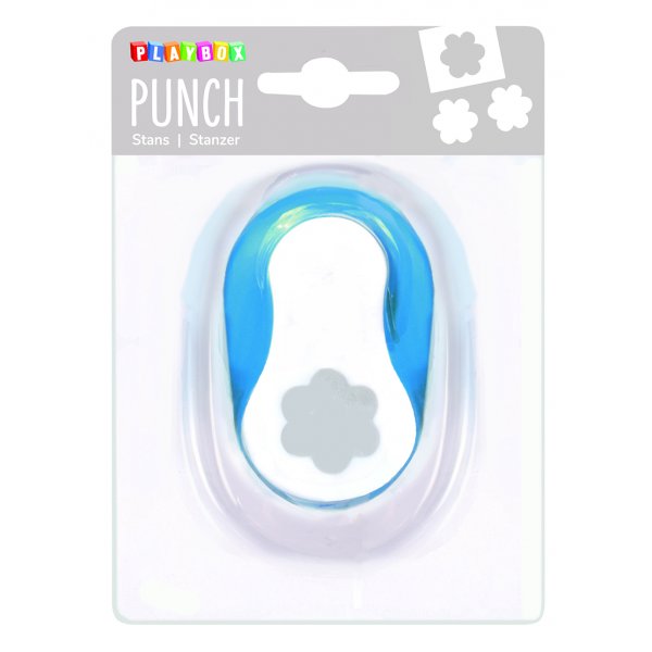 Punchbloem 2,5 cm - Blauw/wit Punchbloem 2,5 cm - Blauw/wit