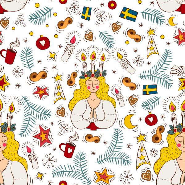Tricot met patroon 150 cm - Lucia wit