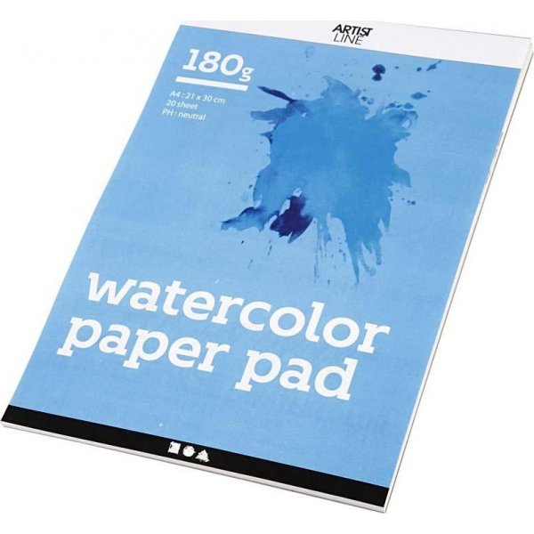 Aquarelblok - wit - A4 - 180 gr - 20 vellen