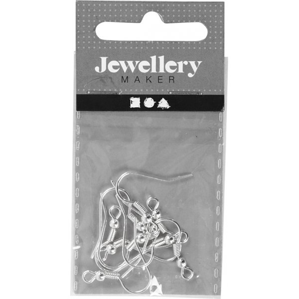 Franse oorhaakjes - verzilverd - 10 st