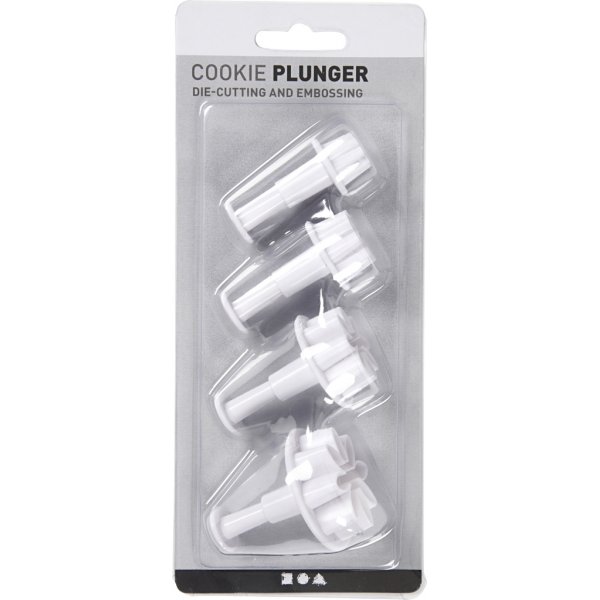 Koekjesvormer met relif - wit - ster