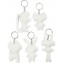 Textielfiguren met sleutelhanger - 5 st