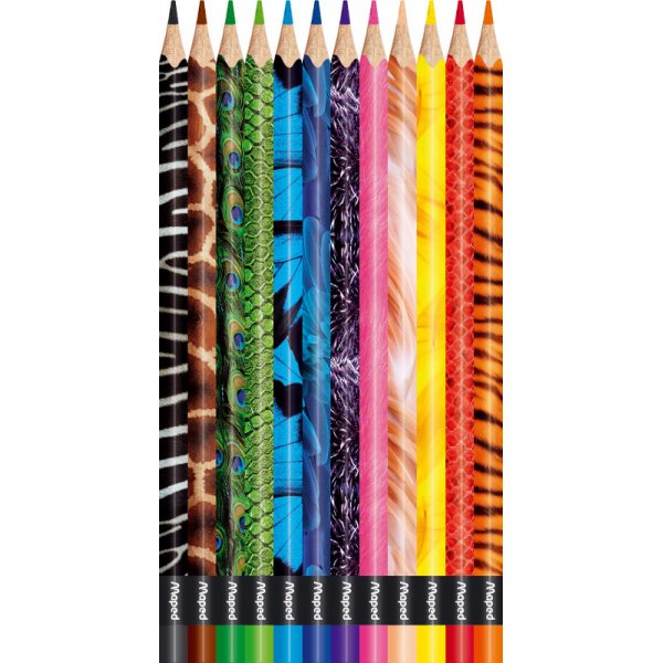 Kleurpotlodenset - Maped - Color'peps 12 potloden met dierenmotieven
