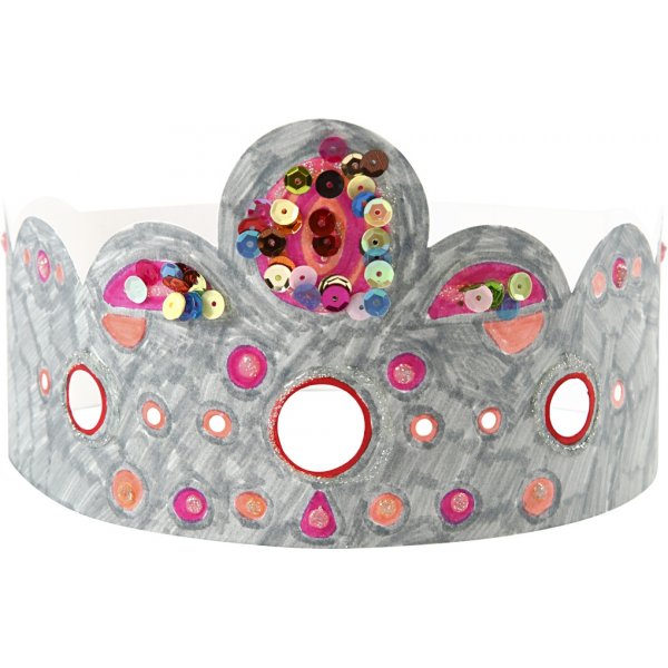 Kartonnen kronen - wit - 50 st Kartonnen kronen - wit - 50 st