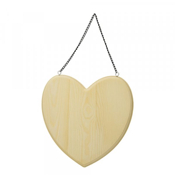 Houten bord 19,5 x 19 cm - onbehandeld hart