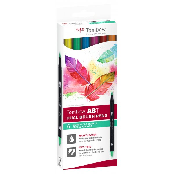Tombow ABT Dual Brush Pen Tattoos 6-pack Tombow ABT Dual Brush Pen Tattoos 6-pack