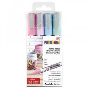 Markerpen ZIG Posterman PMA-20 1mm 4 stuks pastel Markerpen ZIG Posterman PMA-20 1mm 4 stuks pastel