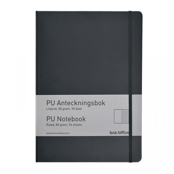 Notitieboekje PU gevoerd zwart