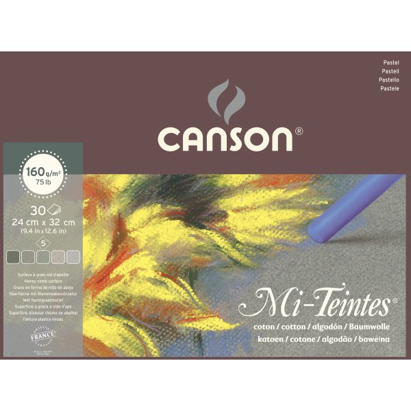 Canson Mi-Teintes Pastelpapier 160g - 24x32 cm - Grijstinten
