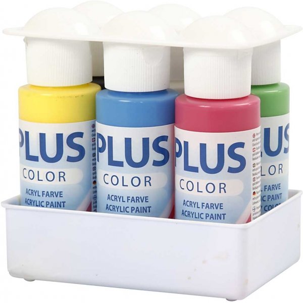 Plus Color Hobbyverf - primaire kleuren - 6 x 60 ml Plus Color Hobbyverf - primaire kleuren - 6 x 60 ml