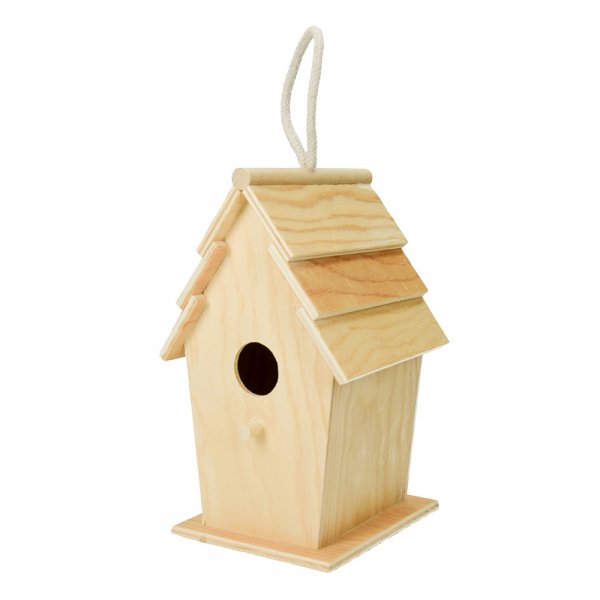 Vogelhuisje H 22 x 10,6 x 13 cm - onbehandeld rechthoekig