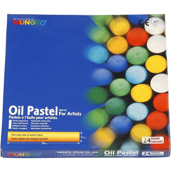 Mungyo Oliepastels - gemengde kleuren - 24 st Mungyo Oliepastels - gemengde kleuren - 24 st